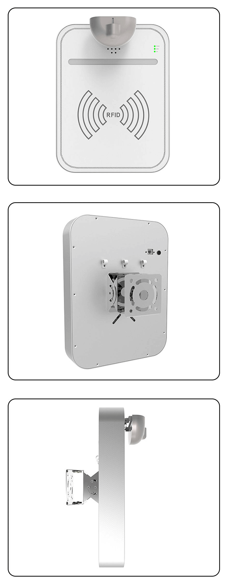 Machine tout-en-un UHF RFID montée au plafond avec alarme sonore et lumineuse, machine d'enregistrement de présence sans contact pour conférence