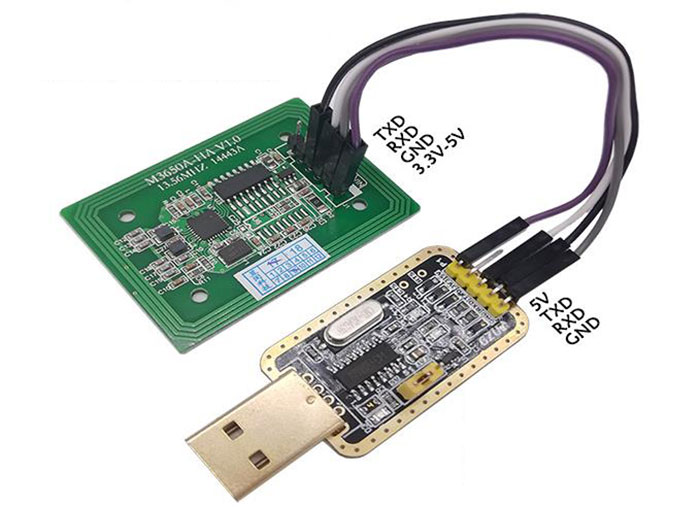 Module de lecteur de carte à puce RFID haute fréquence sans contact S50 lecture et écriture par induction port série RS232 TTL 3
