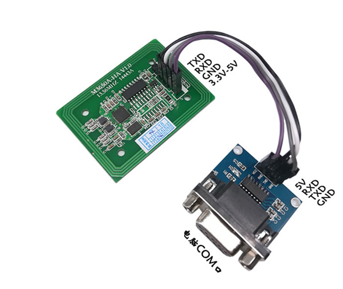 Module de lecteur de carte à puce RFID haute fréquence sans contact S50 lecture et écriture par induction port série RS232 TTL 4