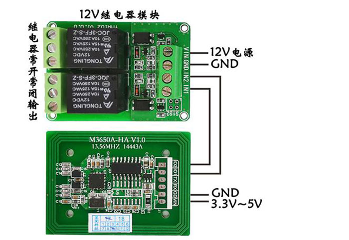 Module de lecteur de carte à puce RFID haute fréquence sans contact S50 lecture et écriture par induction port série RS232 TTL 5